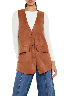 Faux Suede Longline Vest