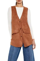 Faux Suede Longline Vest