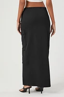 Toggle Drawstring Cargo Midi Skirt