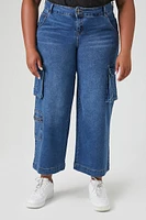 Plus Wide-Leg Cargo Jeans