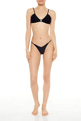 Notched High-Leg Bikini Bottoms