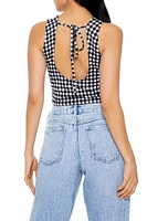 Gingham Sleeveless Crop Top