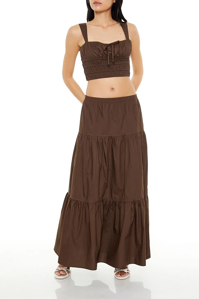 Shirred Crop Top & Maxi Skirt Set