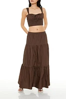 Shirred Crop Top & Maxi Skirt Set