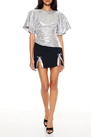 Sequin Butterfly-Sleeve Top