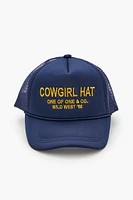 Cowgirl Hat Embroidered Trucker Hat