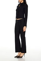 Pinstriped Low-Rise Trouser Pants