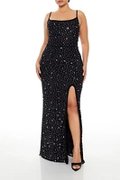 Plus Rhinestone Maxi Dress