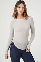 Ribbed Knit Dolphin-Hem Top