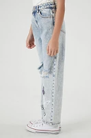 Girls Distressed Butterfly Jeans (Kids)