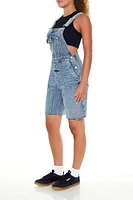 Raw-Cut Denim Overall Shorts