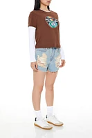 Retro High-Rise Denim Shorts