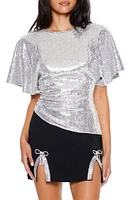 Sequin Butterfly-Sleeve Top