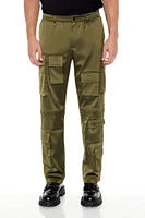 Slim-Fit Satin Cargo Pants