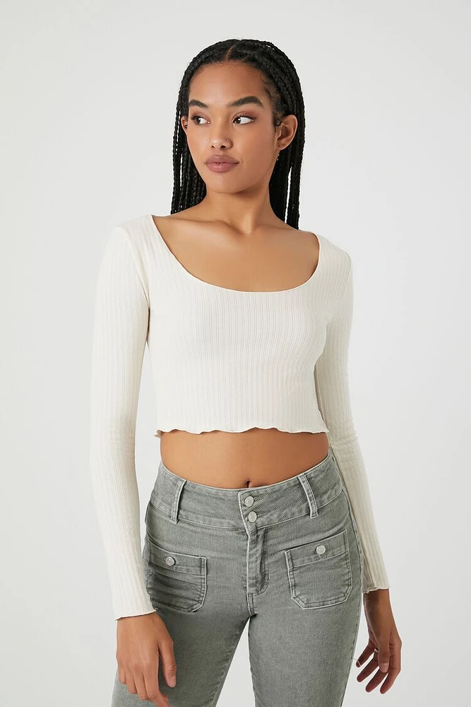 Pointelle Knit Crop Top