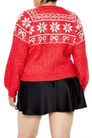 Plus Fair Isle Poinsettia Sweater