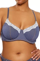 Plus Denim Underwire Bikini Top