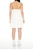 Linen-Blend Tiered Babydoll Dress