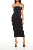 Contour Sculpt Rhinestone Midi Tube Dress