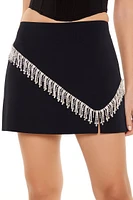 Rhinestone-Fringe Mini Skirt