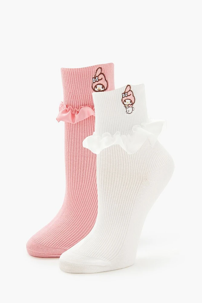 My Melody Ruffle Crew Socks Set - 2 pack