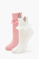 My Melody Ruffle Crew Socks Set - 2 pack