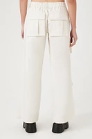 Twill Wide-Leg Cargo Pants
