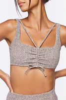 Ruched Drawstring Sports Bra