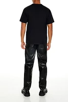 Split Face Faux Leather Pants