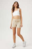 Linen-Blend Drawstring Shorts