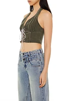 Halter Lace-Up Crop Top