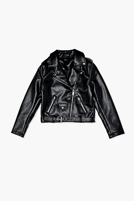 Girls Faux Leather Moto Jacket (Kids)