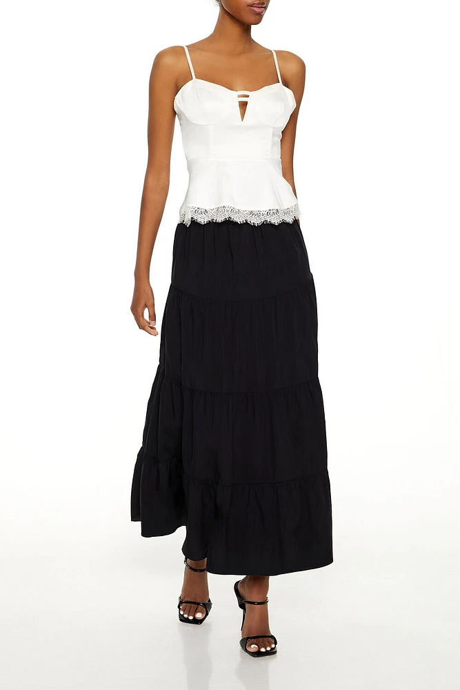 Tiered A-Line Maxi Skirt