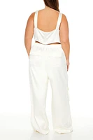 Plus Wide-Leg Cargo Pants