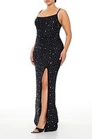 Plus Rhinestone Maxi Dress