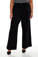 Plus Belted Straight Pants