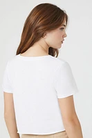 W Village Tennis Graphic Cropped Tee