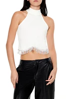 Rhinestone-Trim Tank Top