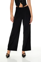 High-Rise Wide-Leg Trouser Pants