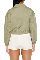 Cropped Cargo Bomber Jacket