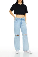 Cropped Bubble-Hem Tee