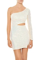 Sequin One-Shoulder Mini Dress