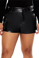 Plus Faux Leather High-Rise Shorts