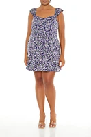 Plus Ditsy Floral Mini Dress