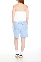 Distressed Denim Bermuda Shorts