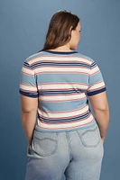 Plus Lee Striped Ringer Tee