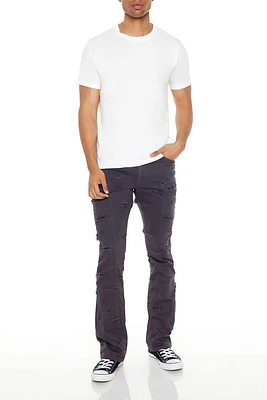 Distressed Mid-Rise Skinny Jeans