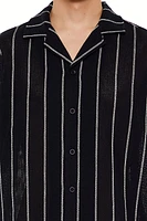 Pinstriped Cuban-Collar Shirt