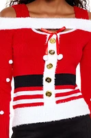 Santa Open-Shoulder Sweater