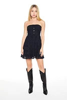 Strapless Eyelet Bustier Mini Dress